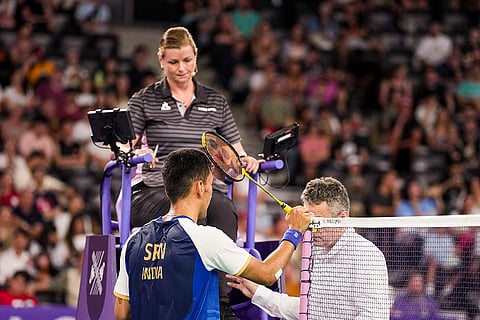 Lakshya Sen during a men’s badminton singles against China's Chou Tien Chen